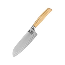 Shiori 撓 Hamburg Santoku - uniwersalny, wielozadaniowy nóż szefa kuchni ze stali niemieckiej 1.4116