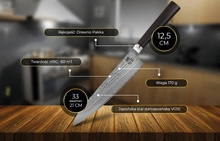 Shiori 撓 Kyoto Sifu - japoński nóż szefa kuchni ze stali damasceńskiej VG10