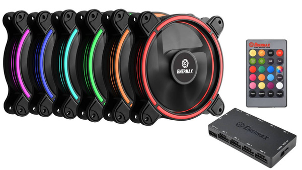 Wentylator Enermax T.B. RGB 120mm 6-pack +Hub (UCTBRGB12-BP6)