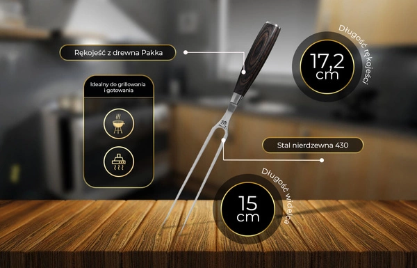 Shiori 撓 Widelec do mięsa ze stali nierdzewnej 430