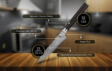 Shiori 撓 Kyoto Murō - japoński nóż uniwersalny Seki/Japonia ze stali damasceńskiej VG10