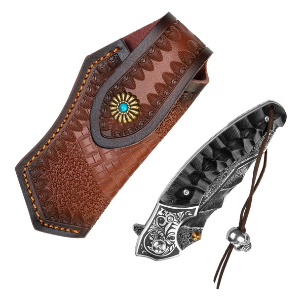 Shiori 撓 Nikuya - nóż myśliwski ze stali damasceńskiej