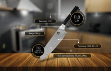 Shiori 撓 Yasashi-sa Santoku - uniwersalny, wielozadaniowy nóż szefa kuchni