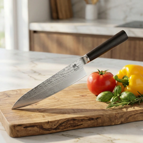 Shiori 撓 Kyoto Sifu - japoński nóż szefa kuchni Seki/Japonia ze stali damasceńskiej VG10