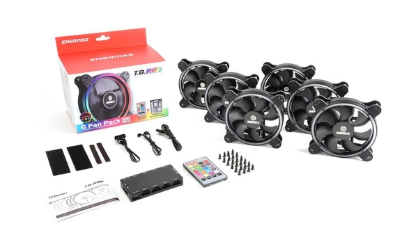 Wentylator Enermax T.B. RGB 120mm 6-pack +Hub (UCTBRGB12-BP6)